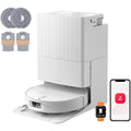 Ensemble robot et base de lavage alliant le nettoyage des bords et une aspiration annoncee de 25 000 Pa