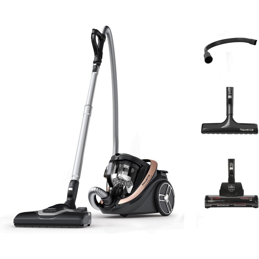 Cet aspirateur au format traineau combine une contenance annoncee de 2,5 l et une separation cyclonique