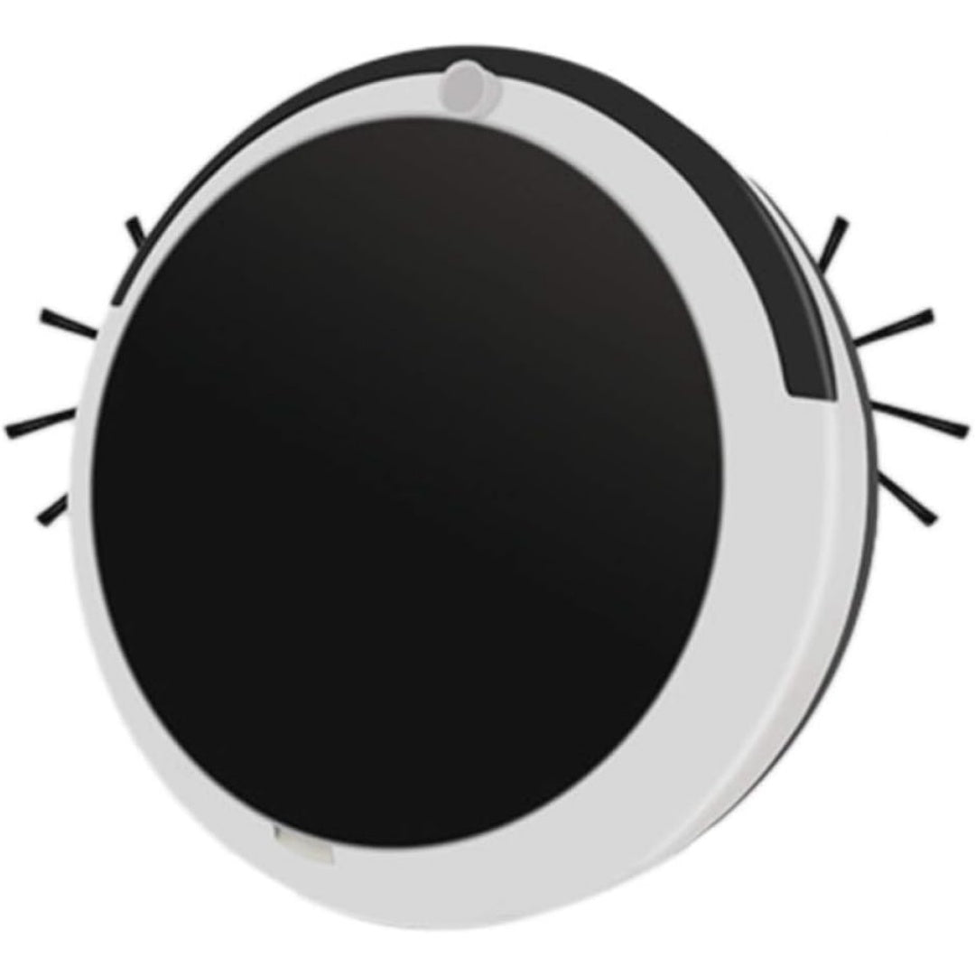 Robot de nettoyage des sols, coloris noir et blanc, avec une utilisation sans fil