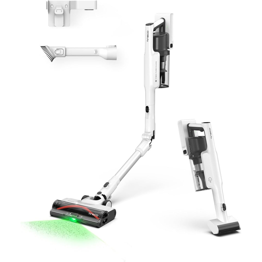 Cet aspirateur au format balai associe l'entretien des tapis et l'entretien des sols