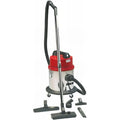 Aspirateur pour liquides et poussieres avec une tension annoncee de 230 V, coloris gris et blanc